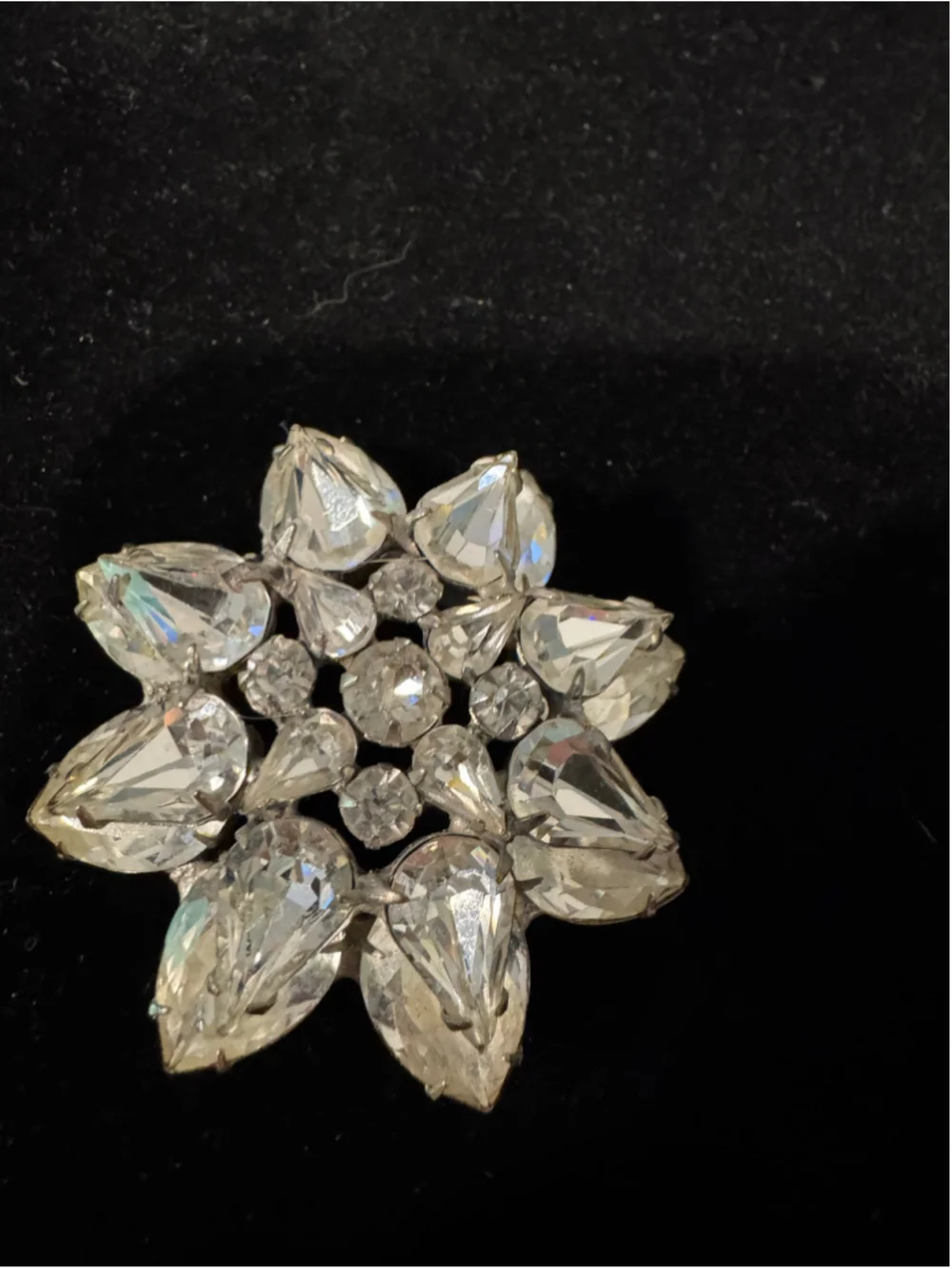 Women's Vintage Unbranded Rhinestone 3-piece Jewelry Set, Silver and Clear
